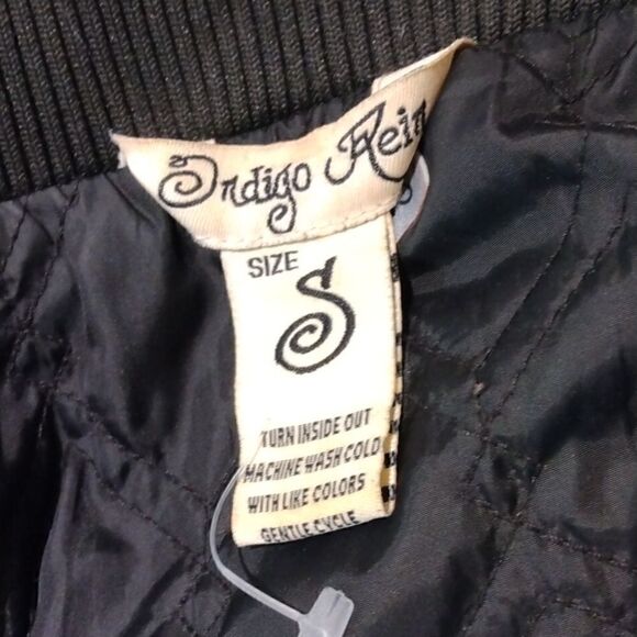 Varsity Jacket Black Satin Patches size small - Picture 10 of 14